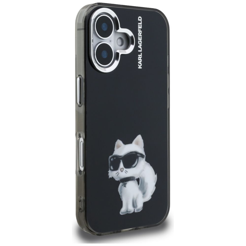 Kitos prekės Karl Lagerfeld Karl Lagerfeld IML Aquarelle Choupette & Logo iPhone 16 Case - Black
