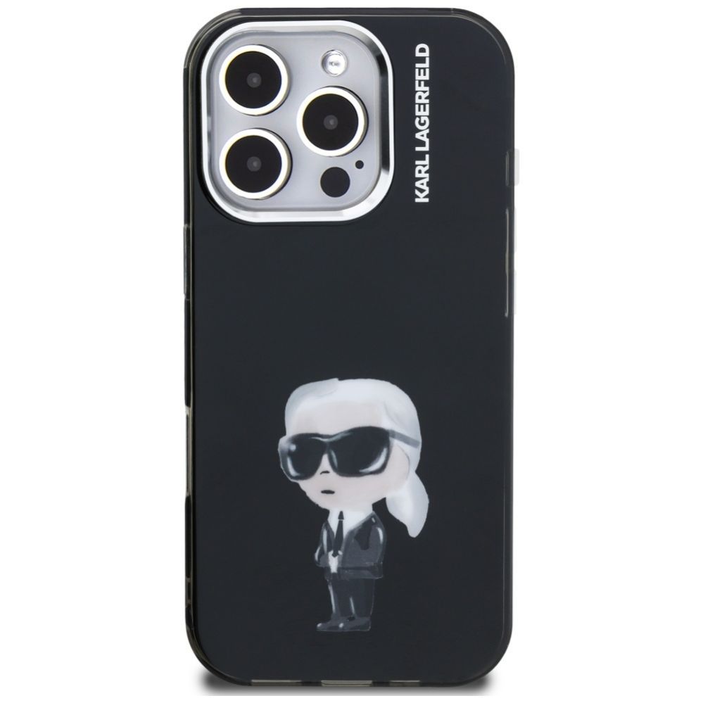 Kitos prekės Karl Lagerfeld Karl Lagerfeld IML Aquarelle Karl & Logo MagSafe Case for iPhone 16 Pro Max - Black