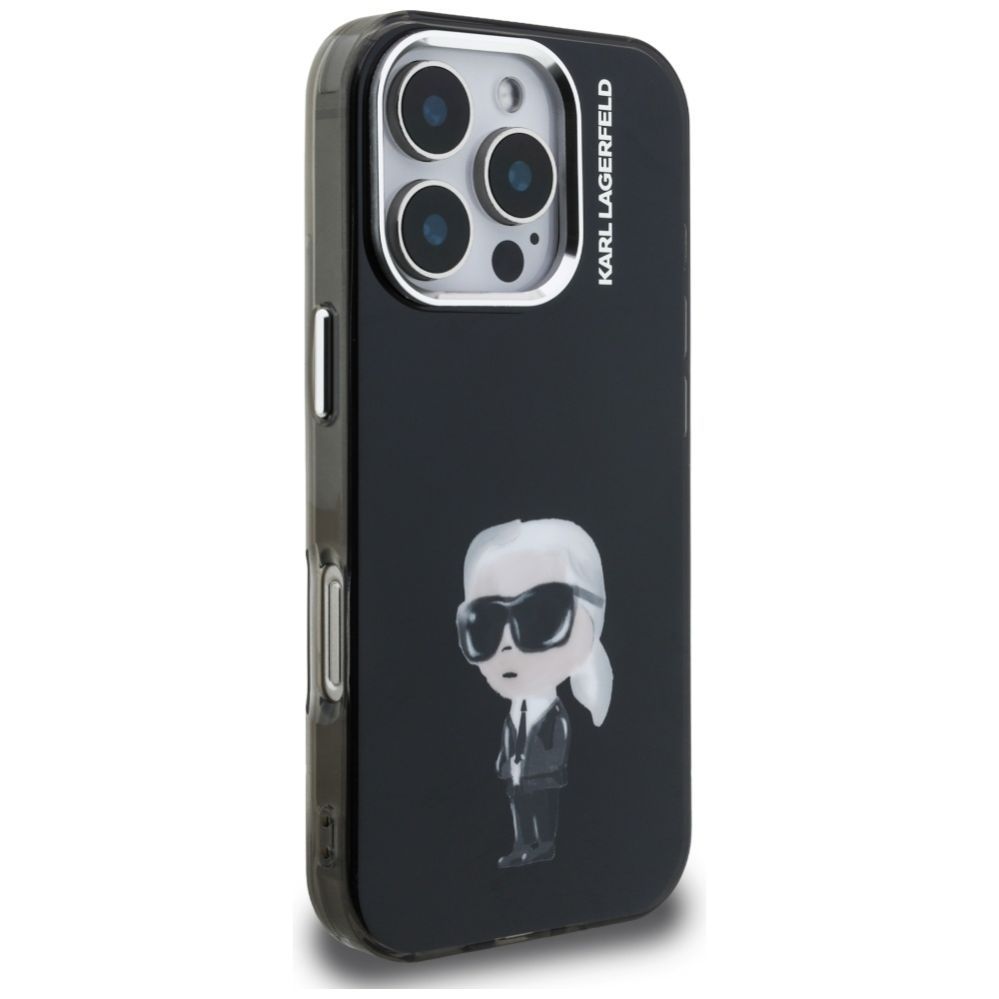 Kitos prekės Karl Lagerfeld Karl Lagerfeld IML Aquarelle Karl & Logo MagSafe Case for iPhone 16 Pro Max - Black