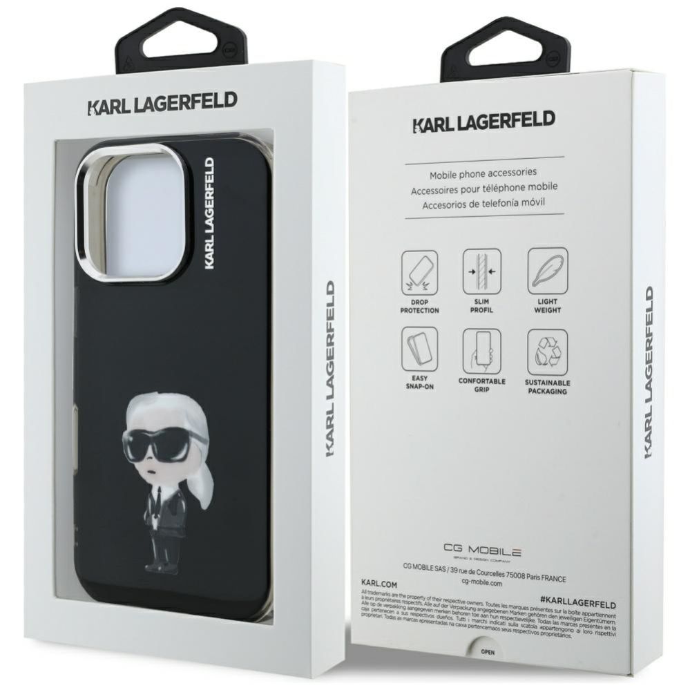 Kitos prekės Karl Lagerfeld Karl Lagerfeld IML Aquarelle Karl & Logo MagSafe Case for iPhone 16 Pro Max - Black