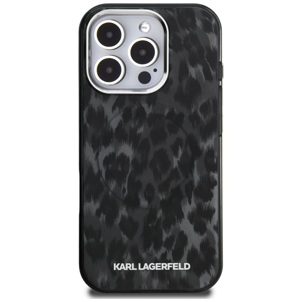 Kitos prekės Karl Lagerfeld Karl Lagerfeld IML Leopard Pattern MagSafe Case for iPhone 16 Pro - Black
