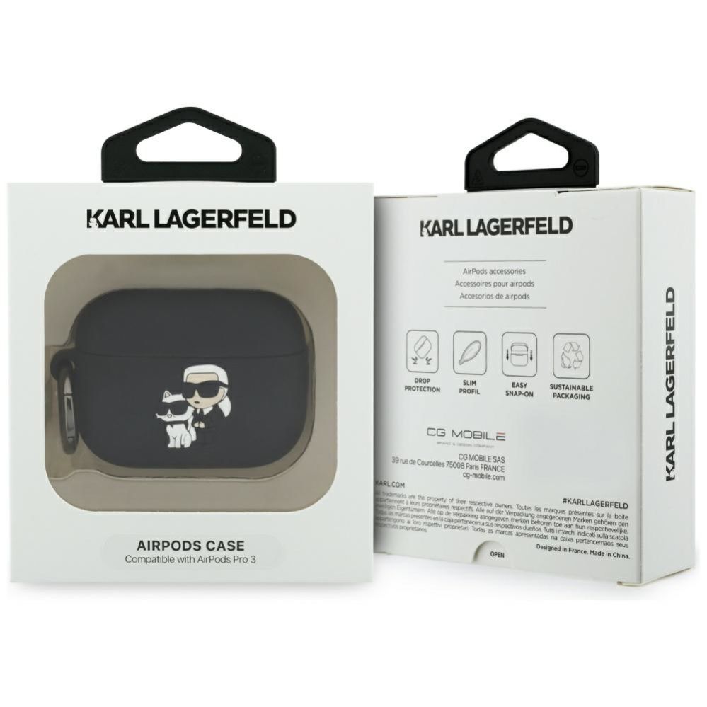 Other goods Karl Lagerfeld Karl Lagerfeld Silicone Karl & Chaupette Head 3D Case for AirPods Pro 3 - Black