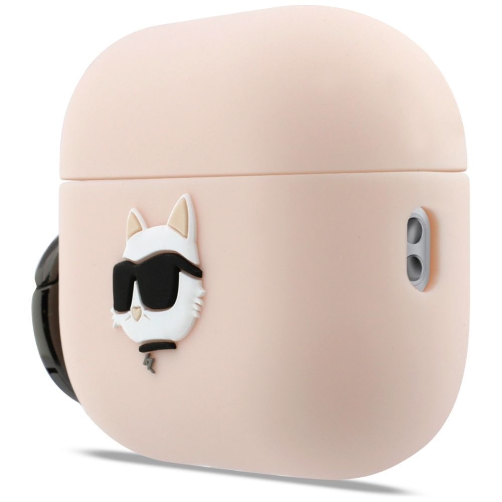 Citas preces Karl Lagerfeld Karl Lagerfeld Silicone Chaupette Head 3D Case for AirPods Pro 3 - Pink