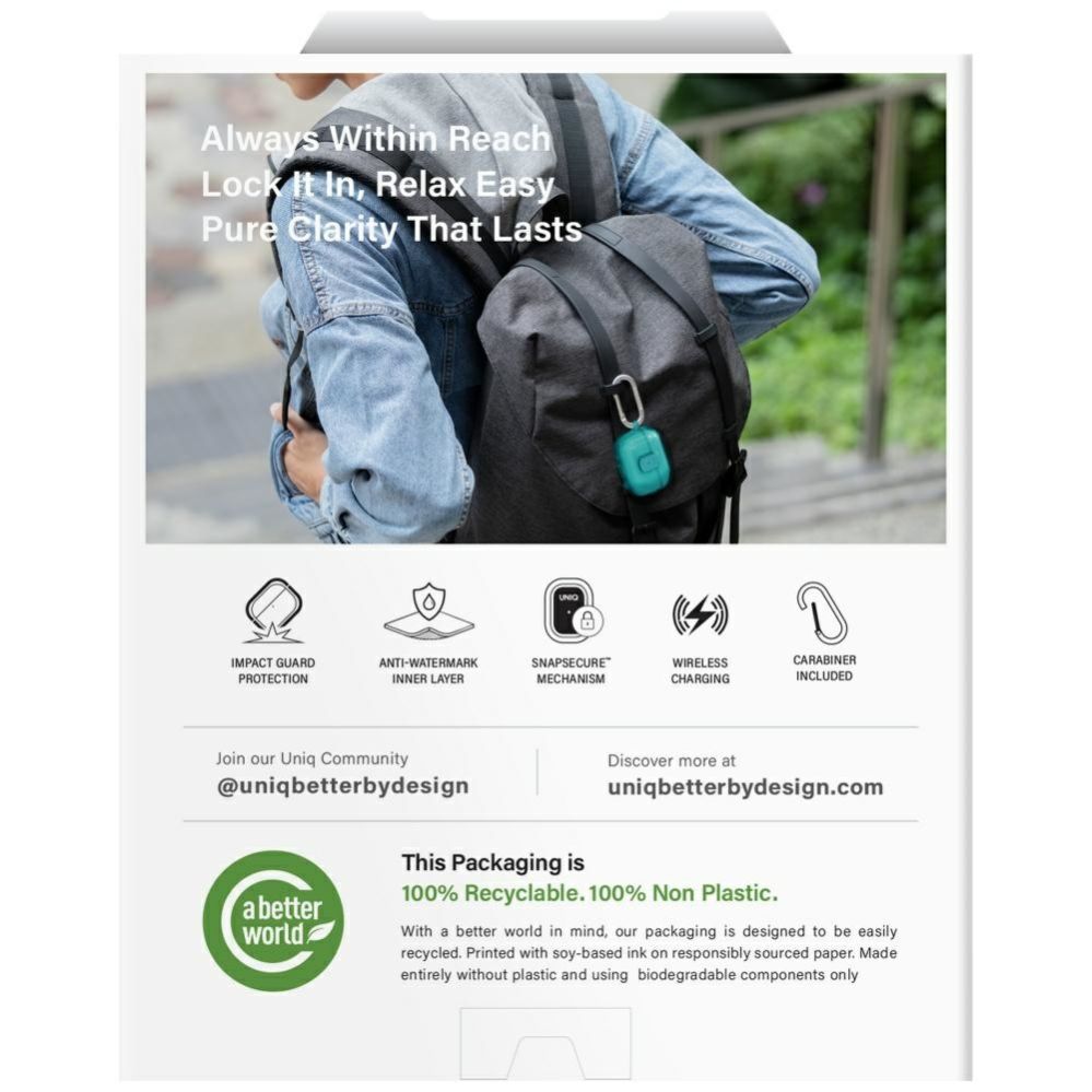 Citas preces UNIQ Uniq Glase Pro Case for AirPods Pro 3 Lock Case - Transparent Blue