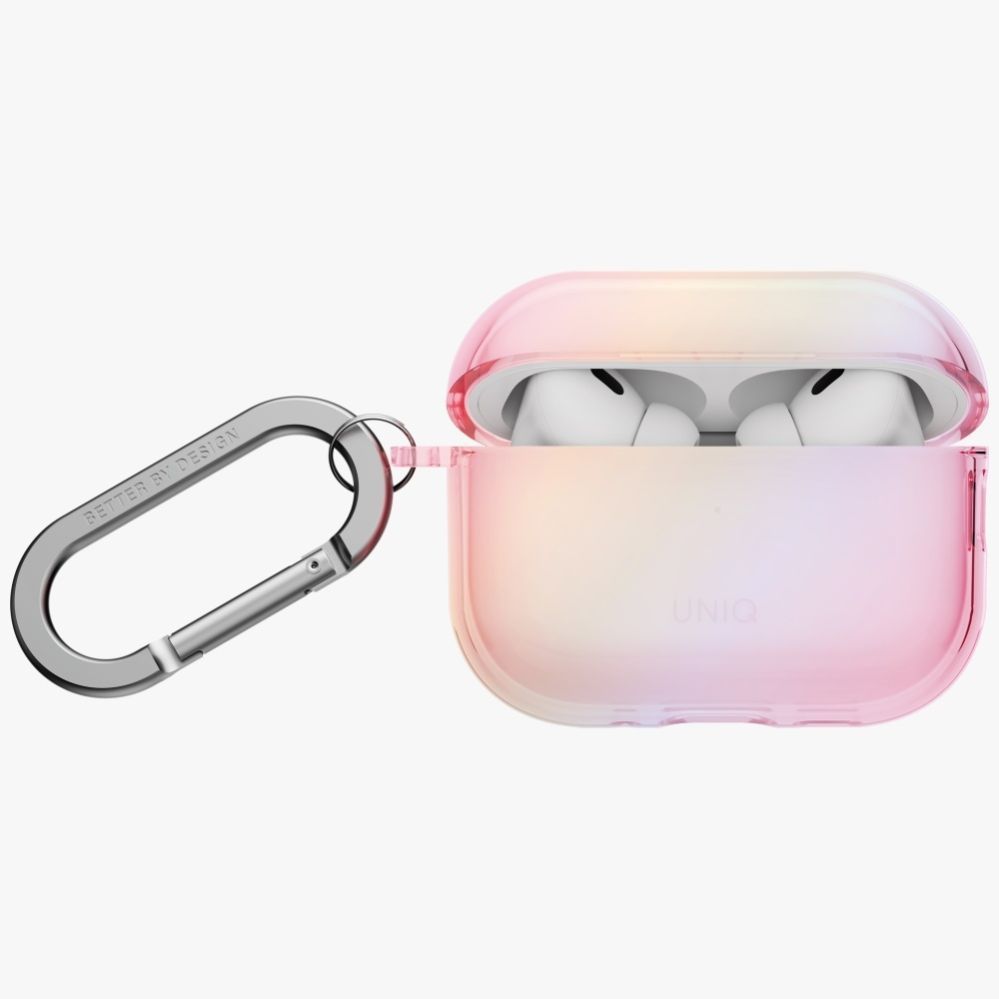 Citas preces UNIQ Uniq Iridescia Hang Case for AirPods Pro 3 - Transparent Pink