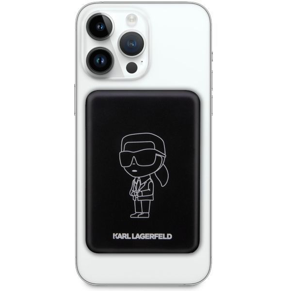Kitos prekės Karl Lagerfeld Karl Lagerfeld Ikonik MagSafe 5W 3000mAh Inductive Power Bank - Black
