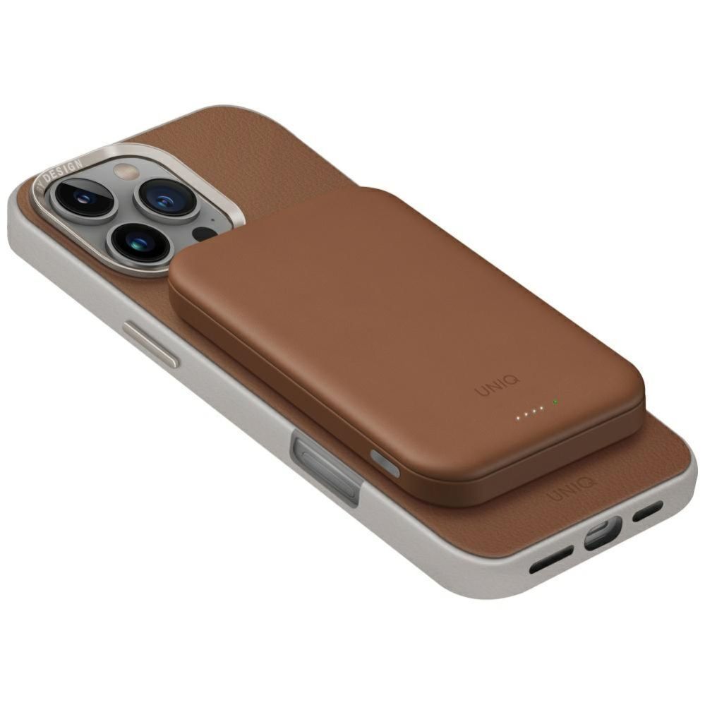 Citas preces UNIQ Uniq Lyden Lexa Magnetic 5000mAh PD USB-C MagSafe Power Bank - Brown