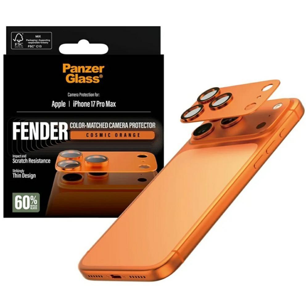 Citas preces Panzer Glass PanzerGlass Fender Camera Protector Tempered Glass Lens for iPhone 17 Pro Max - Orange