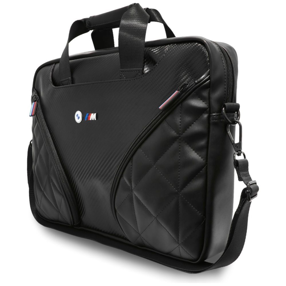 Citas preces BMW BMW Carbon Pockets & Metal Logo 16" Laptop Bag - Black