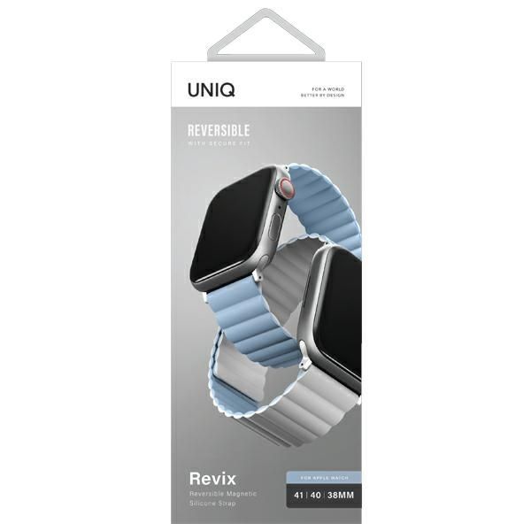 Citas preces UNIQ Uniq Revix Magnetic Strap for Apple Watch 38/40/41 mm - Blue and White