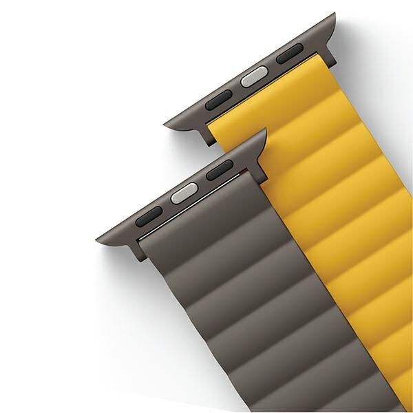 Citas preces UNIQ Uniq Revix Magnetic Strap for Apple Watch 42 / 44 / 45 / 49 mm - Gray-Yellow