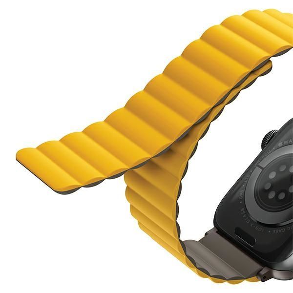 Citas preces UNIQ Uniq Revix Magnetic Strap for Apple Watch 42 / 44 / 45 / 49 mm - Gray-Yellow