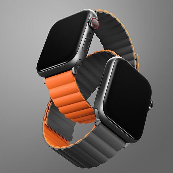 Muud kaubad UNIQ Uniq Revix Magnetic Strap for Apple Watch 42 / 44 / 45 / 49 mm - Black and Orange