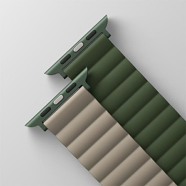 Citas preces UNIQ Uniq Revix Magnetic Strap for Apple Watch 42 / 44 / 45 / 49 mm - Green-Beige