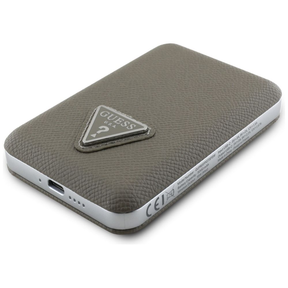 Other goods Guess Guess Grained Triangle Power Bank with MagSafe 5000mAh 15W USB-C - Brown