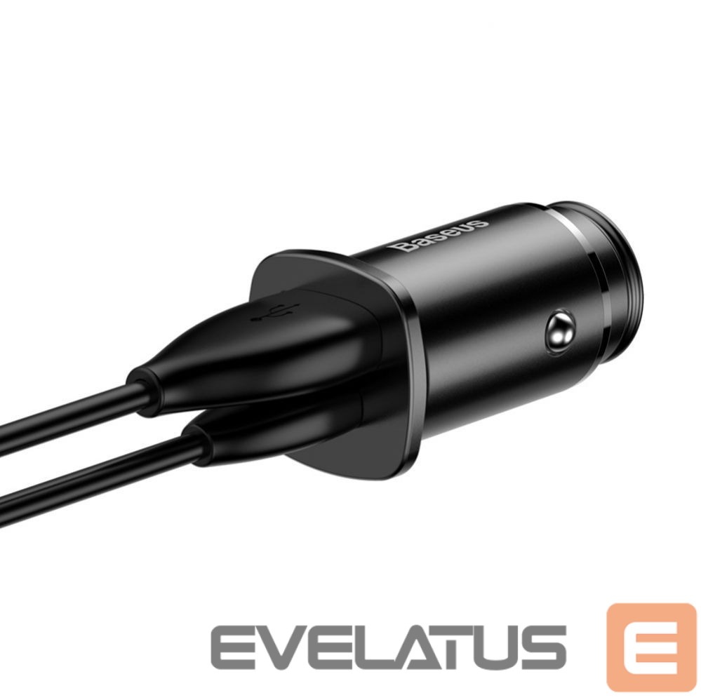 Adapteris Baseus Baseus Square PPS smart car charger with USB Quick Charge 4.0 QC 4.0 and USB-C PD 3.0 SCP ports black (CCALL-AS01)