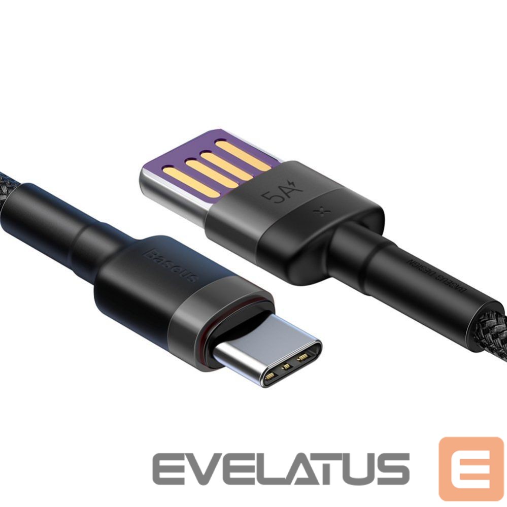 Cable Baseus Baseus Cafule cable USB Type C SuperCharge 40W Quick Charge 3.0 QC 3.0 1m gray-black (CATKLF-PG1)