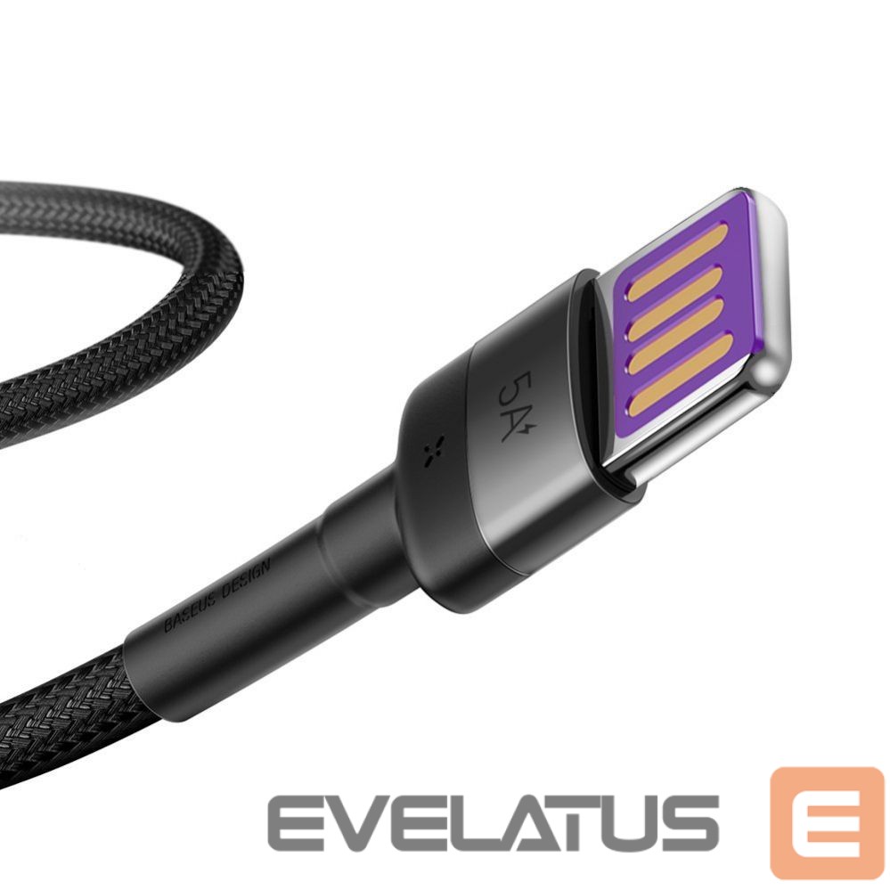 Cable Baseus Baseus Cafule cable USB Type C SuperCharge 40W Quick Charge 3.0 QC 3.0 1m gray-black (CATKLF-PG1)