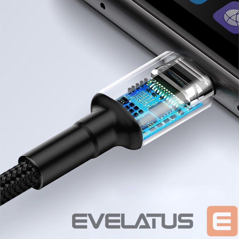 Cable Baseus Baseus Cafule cable USB Type C SuperCharge 40W Quick Charge 3.0 QC 3.0 1m gray-black (CATKLF-PG1)