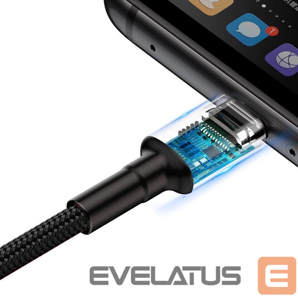 Cable Baseus Baseus Cafule cable USB Type C SuperCharge 40W Quick Charge 3.0 QC 3.0 1m gray-black (CATKLF-PG1)