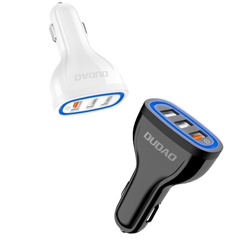 Adaptrid Dudao Dudao car charger quick charge Quick Charge 3.0 QC3.0 2.4A 18W 3x USB white (R7S white)