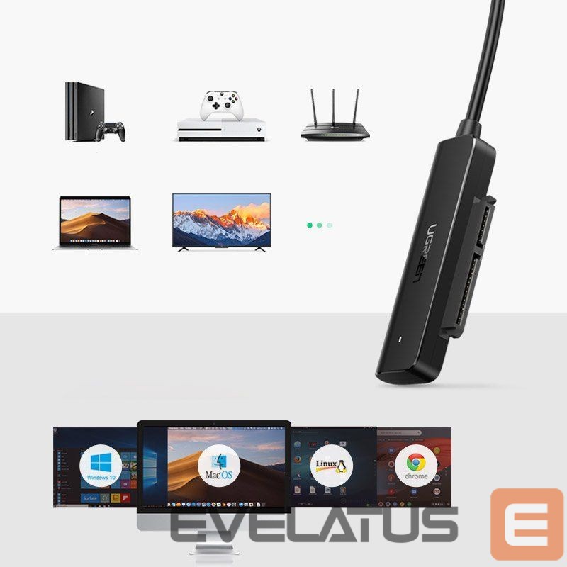 Adaptrid Ugreen Ugreen adapter HDD SSD 2.5'' SATA III 3.0 - USB 3.2 Gen 1 (USB 5 Gbps) black (70609 CM321)