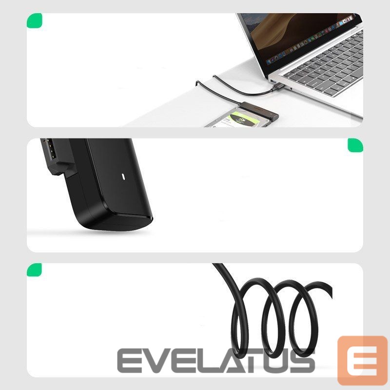 Adaptrid Ugreen Ugreen adapter HDD SSD 2.5'' SATA III 3.0 - USB 3.2 Gen 1 (USB 5 Gbps) black (70609 CM321)