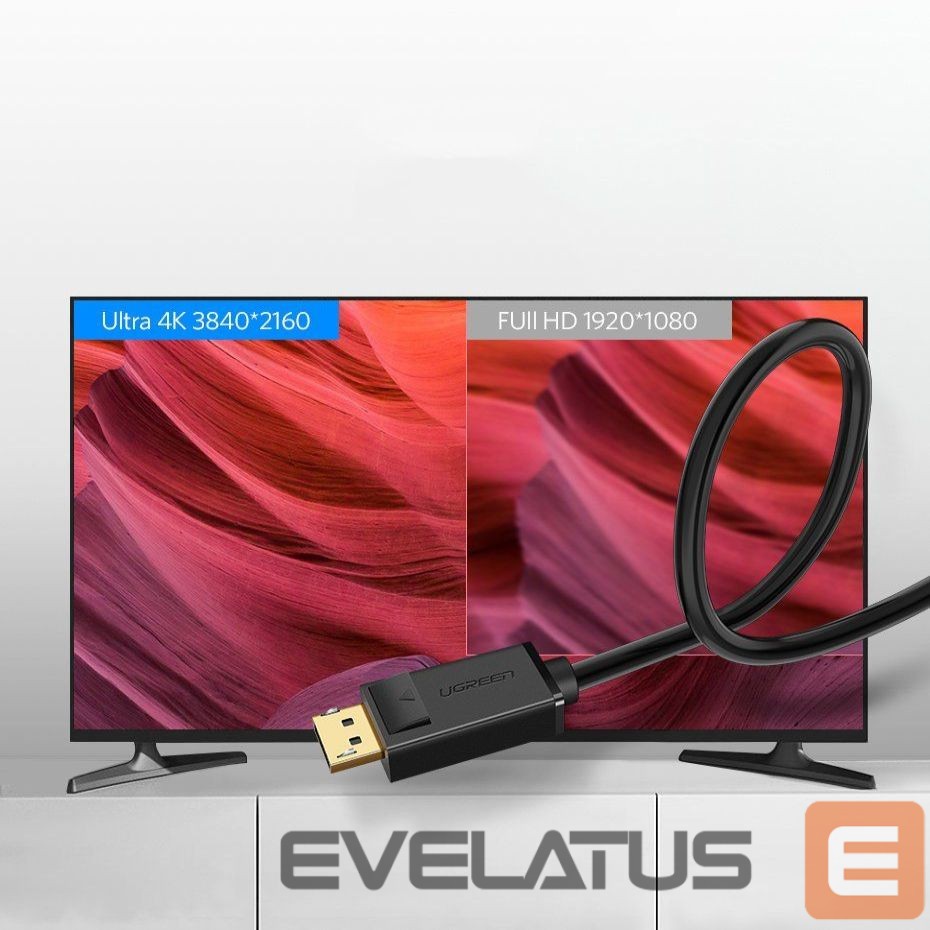 Kaabel Ugreen Ugreen DP102 10211 DisplayPort 1.2 4K / DisplayPort 1.2 4K Cable 2 m - Black