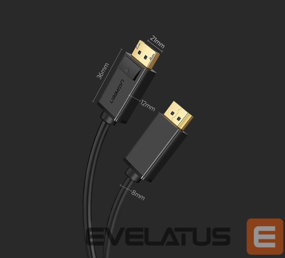 Kaabel Ugreen Ugreen DP102 10211 DisplayPort 1.2 4K / DisplayPort 1.2 4K Cable 2 m - Black