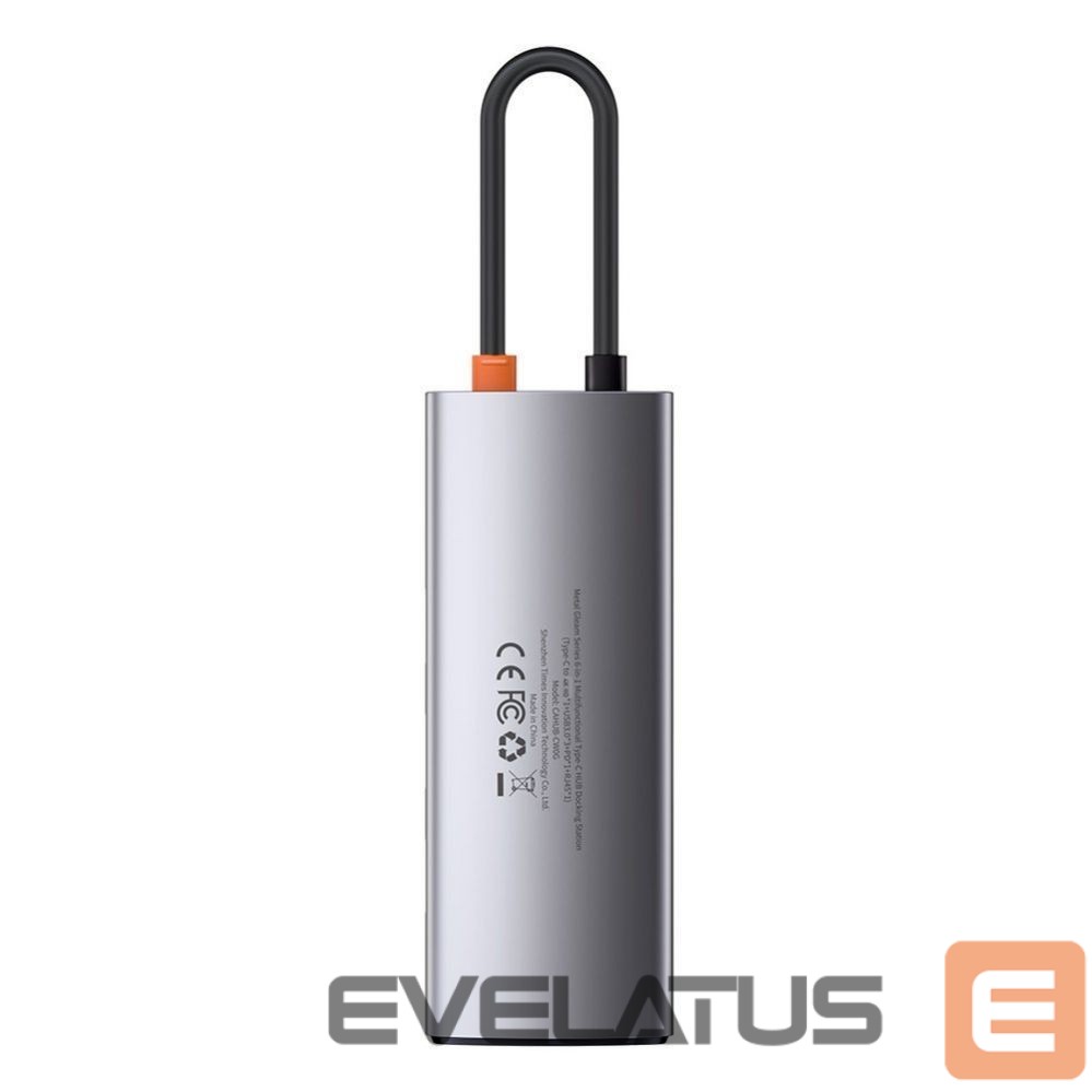 Adaptrid Baseus Baseus Metal Gleam 6-in-1 USB-C - USB-C PD 100W HUB 1x HDMI 4K 30Hz 3x USB-A 3.2 1x RJ45 - gray