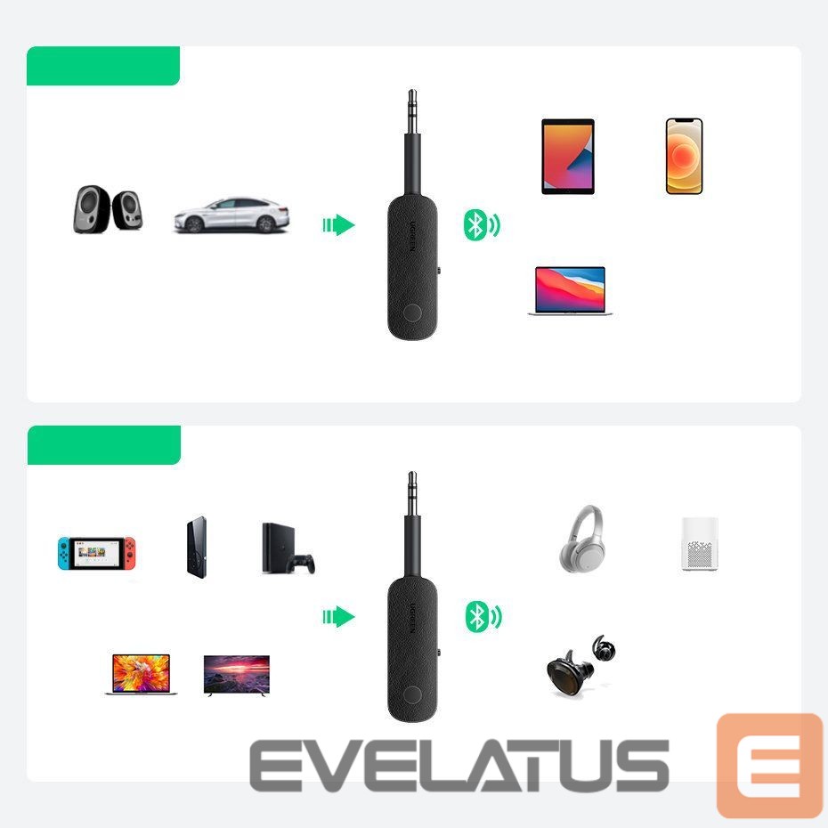 FM transmitter Ugreen receiver bluetooth transmitter mini jack 3.5mm (CM403) 81885 Black