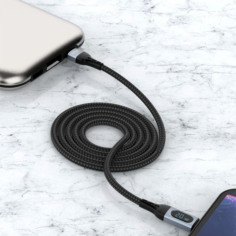 Üleminek Dudao Dudao USB Type C - Lightning cable fast charging PD 20W 1m black (L7MaxL)