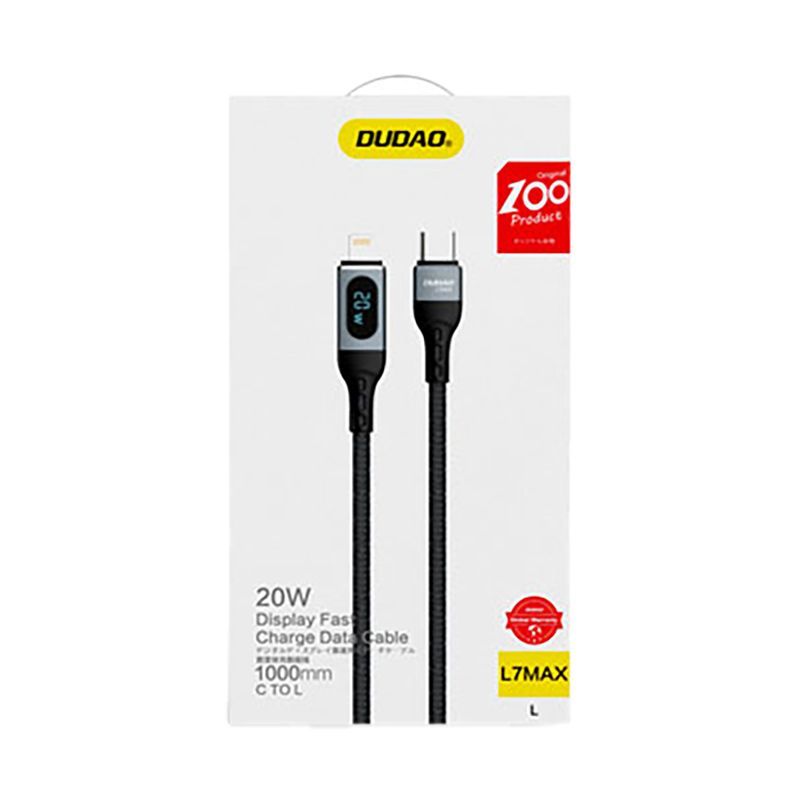 Üleminek Dudao Dudao USB Type C - Lightning cable fast charging PD 20W 1m black (L7MaxL)