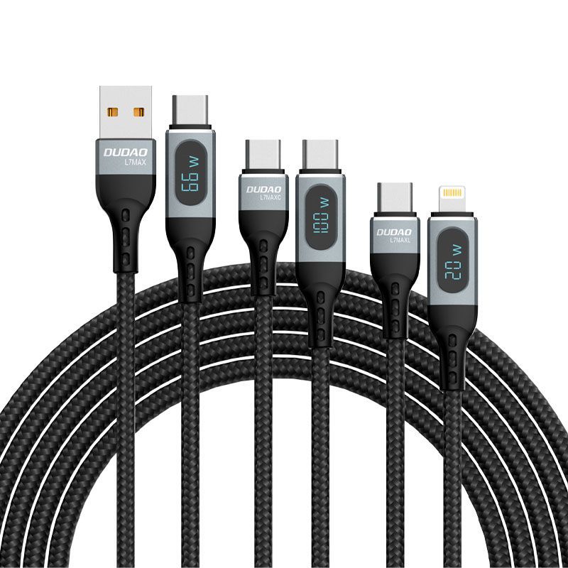 Üleminek Dudao Dudao USB Type C - Lightning cable fast charging PD 20W 1m black (L7MaxL)