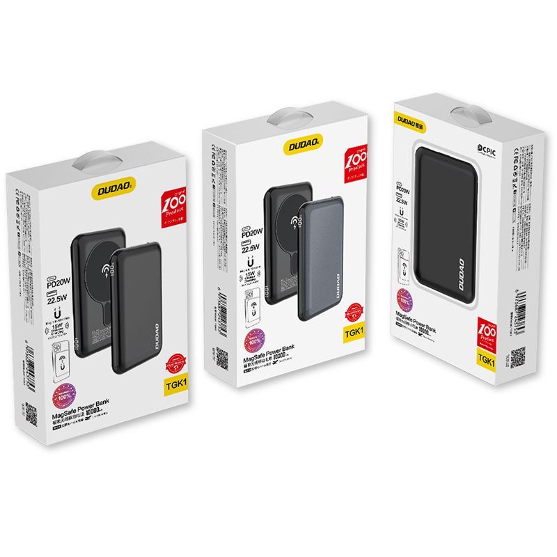 Väline aku Dudao Dudao TGK1 power bank with MagSafe wireless charger 20W 10000mAh black (TGK1-black)