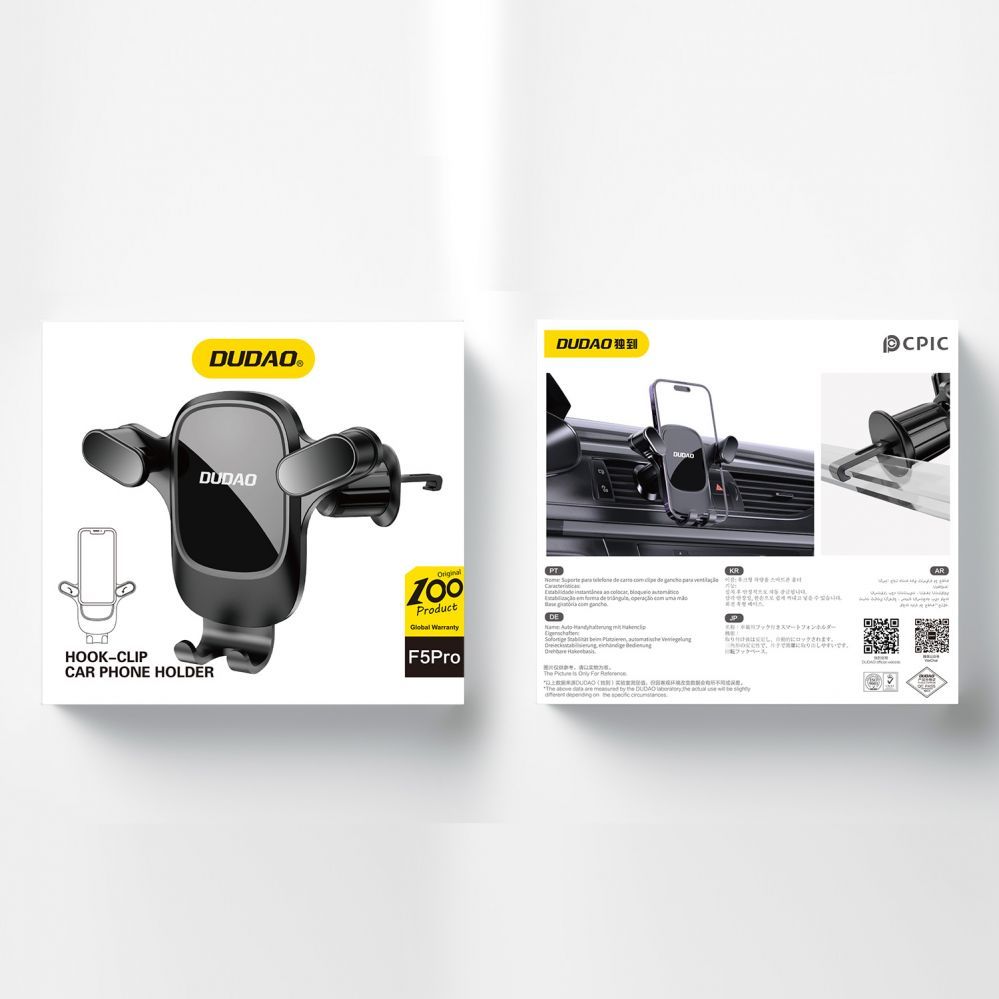 Automaatne hoidja Dudao Dudao F5Pro air vent car phone holder - black