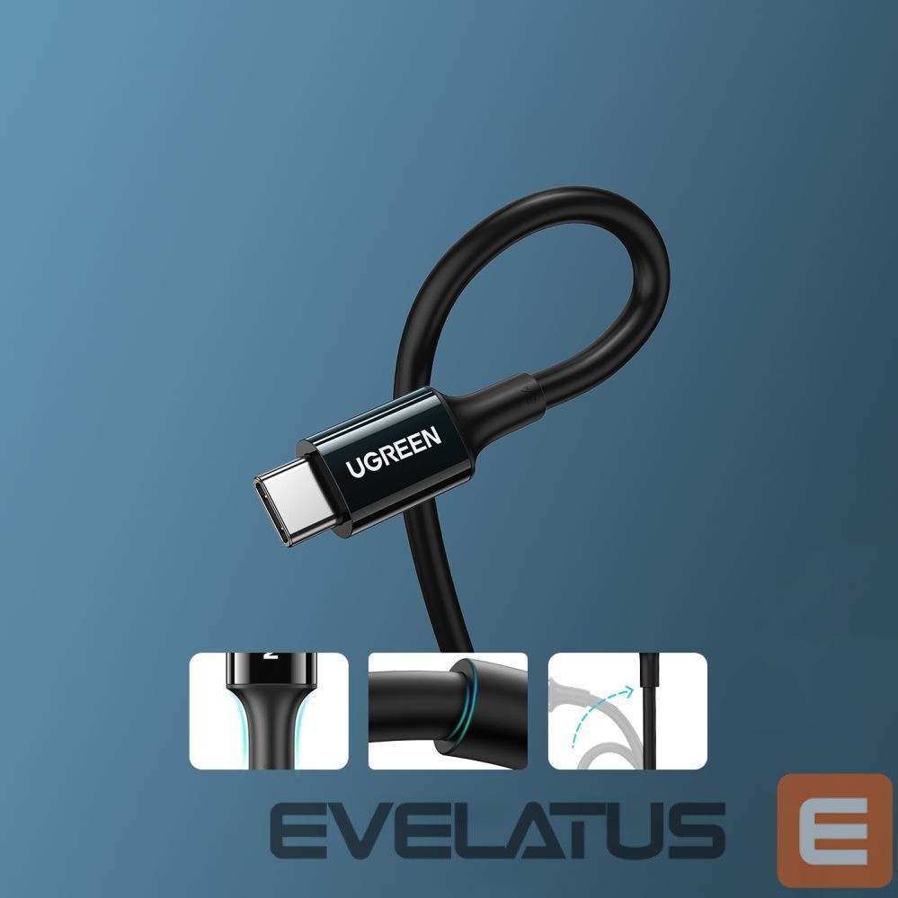 Kabelis Ugreen US300 USB-C / USB-C cable 480Mb/s 5A 1m Black