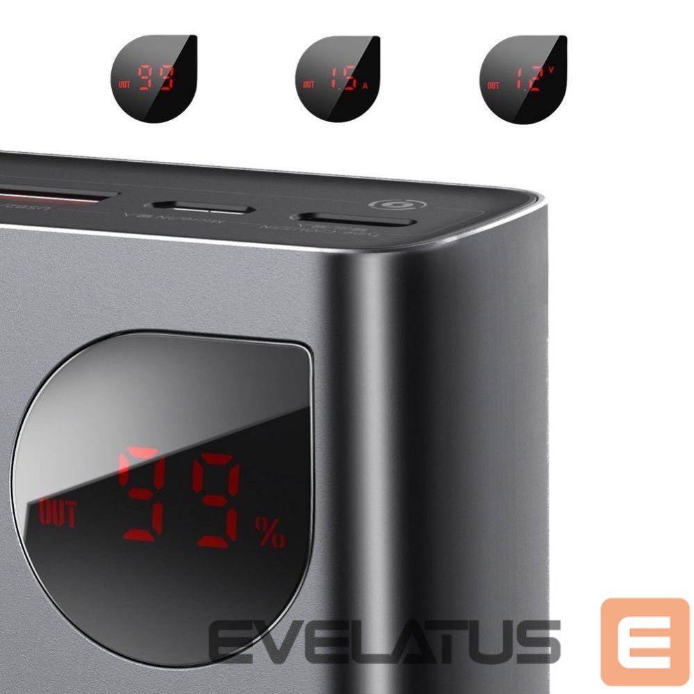 Väline aku Baseus Baseus Adaman powerbank 2x USB / 1x USB Type C / 1x micro USB 20000mAh 65W Quick Charge 3.0 Power Delivery black (PPIMDA-D01)