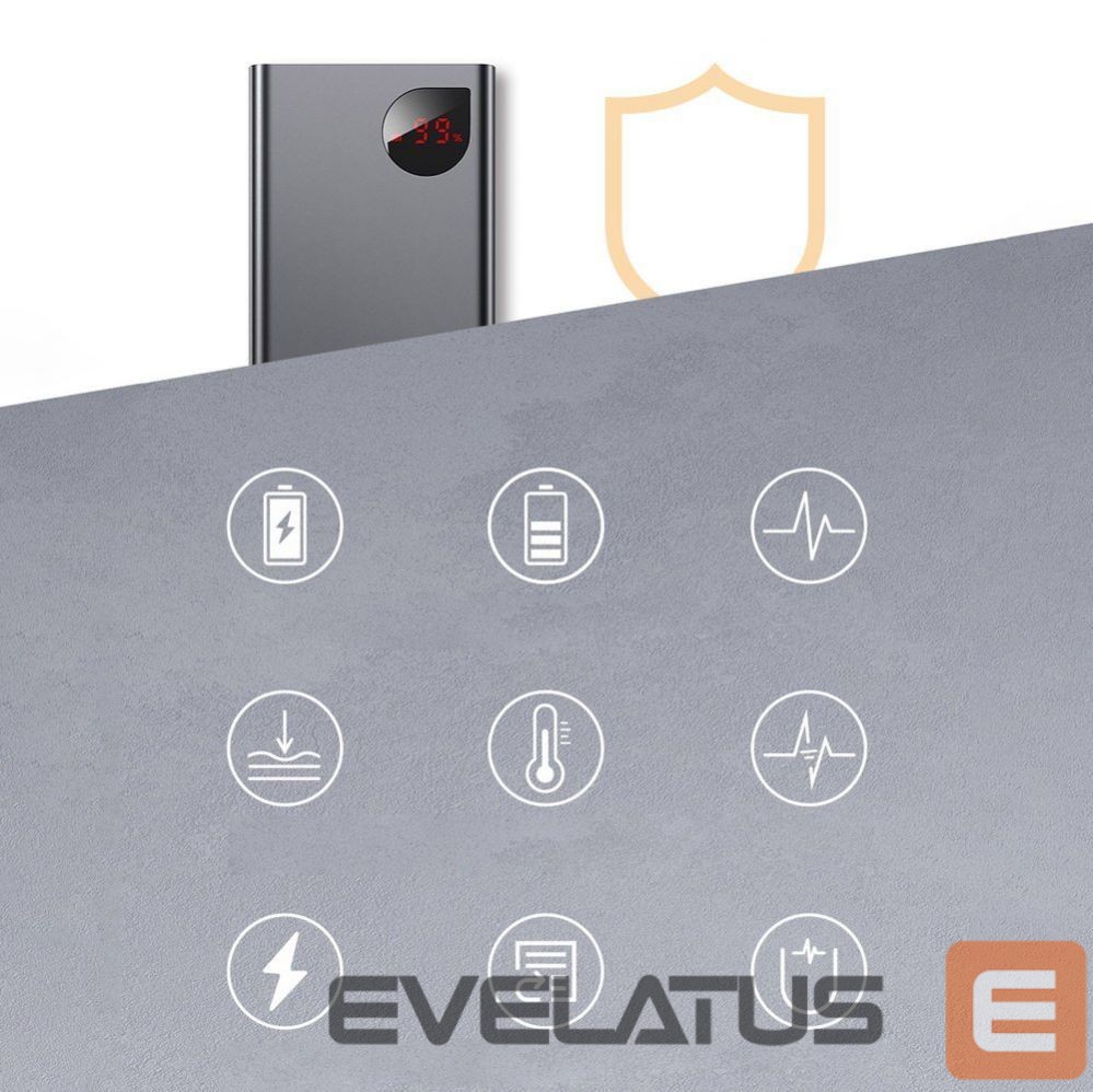 Väline aku Baseus Baseus Adaman powerbank 2x USB / 1x USB Type C / 1x micro USB 20000mAh 65W Quick Charge 3.0 Power Delivery black (PPIMDA-D01)