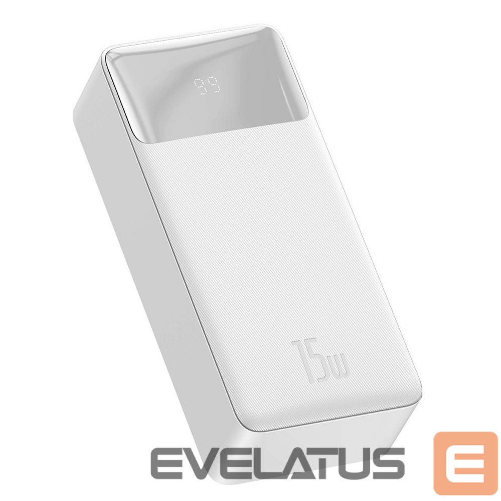 Väline aku Baseus Baseus Bipow powerbank with display 10000mAh 15W white (Overseas Edition) + USB-A - Micro USB cable 0.25m white (PPBD050002)