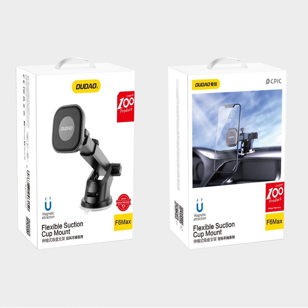 Auto holder Dudao Dudao magnetic car phone holder with telescopic arm black (F6Max)