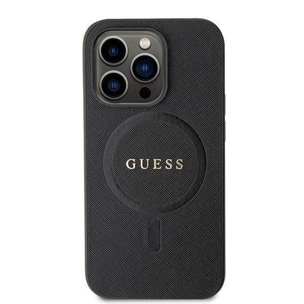 Tagakaaned Guess Guess GUHMP15LPSAHMCK iPhone 15 Pro 6.1" black/black hardcase Saffiano MagSafe