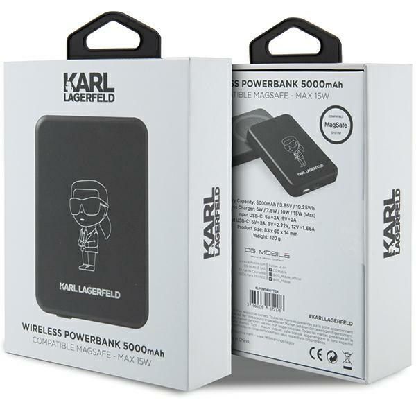 Muu telefoni lisavarustus Karl Lagerfeld Karl Lagerfeld NFT Outline Ikonik MagSafe 5000mAh induction power bank - black
