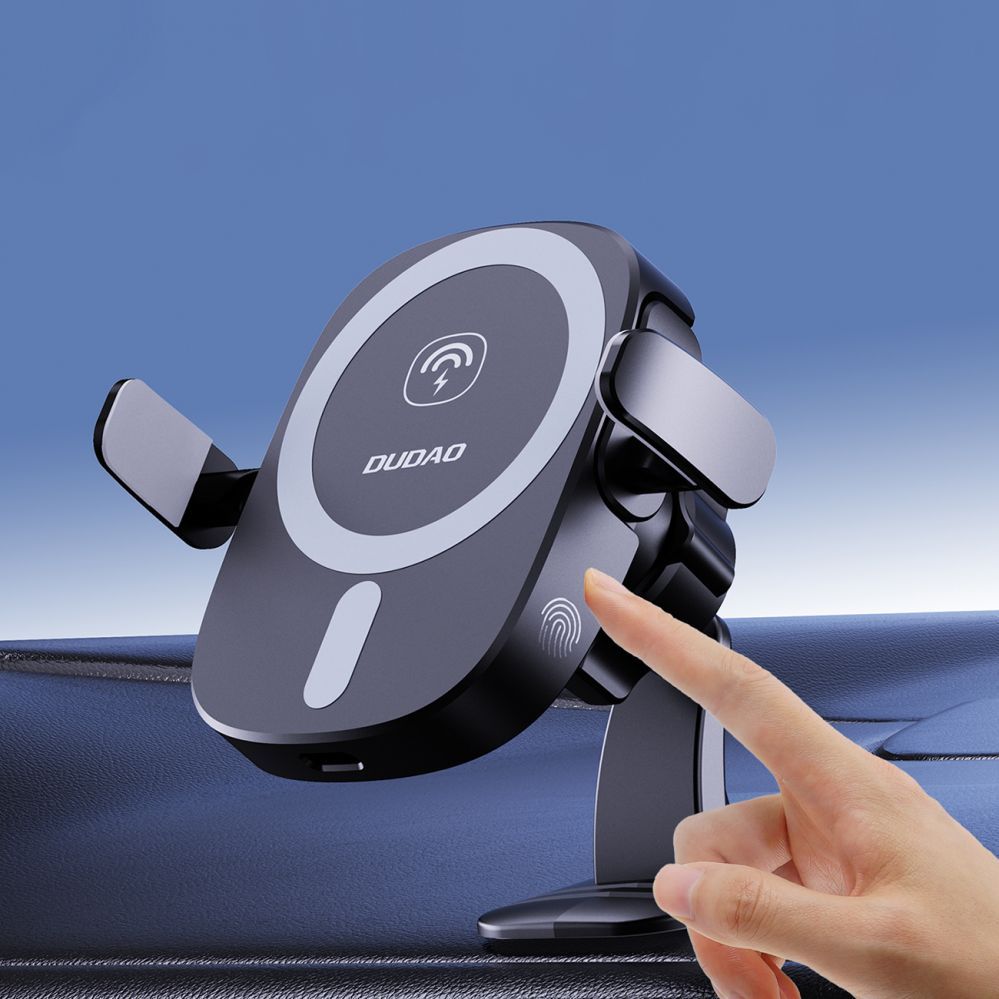 Automaatne hoidja Dudao Dudao FW11 Car Phone Holder with 15W Inductive Charger for Air Vent/Cockpit - Black