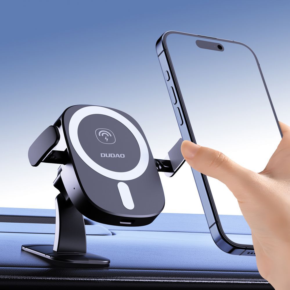 Automaatne hoidja Dudao Dudao FW11 Car Phone Holder with 15W Inductive Charger for Air Vent/Cockpit - Black