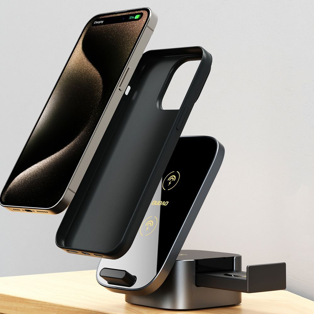 Adapteris Dudao Dudao A11Pro+ 15W 3in1 Inductive Charger for Phone/Smartwatch/Headphones - Black