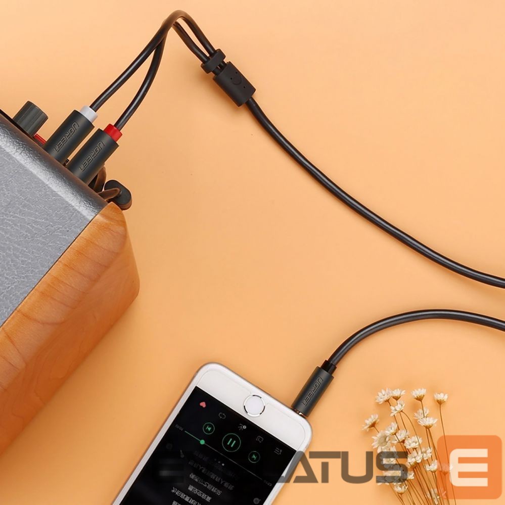 Kaabel Ugreen Ugreen AV102 10512 cable 3.5 mm mini jack (male) / 2RCA (male) 3m - gray