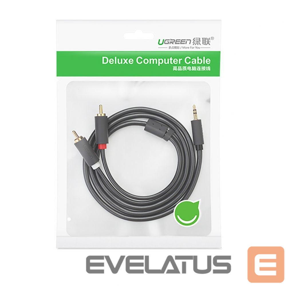 Kaabel Ugreen Ugreen AV102 10512 cable 3.5 mm mini jack (male) / 2RCA (male) 3m - gray
