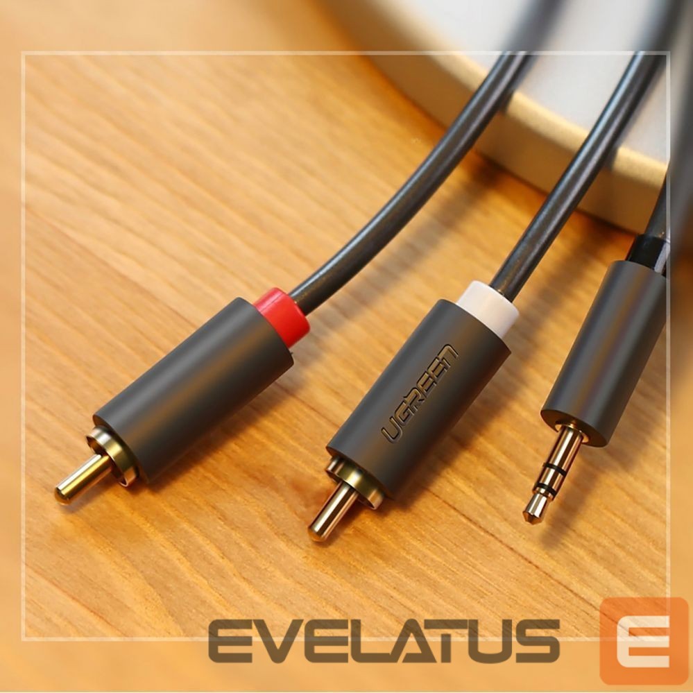 Kaabel Ugreen Ugreen AV102 10512 cable 3.5 mm mini jack (male) / 2RCA (male) 3m - gray