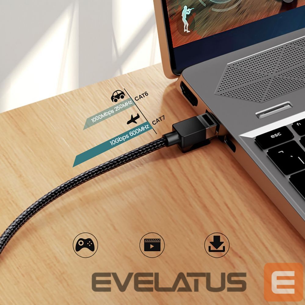 Kaabel Ugreen Ugreen NW150 80421 Ethernet RJ45 Cat 7 10Gbps Cable 1m - Black